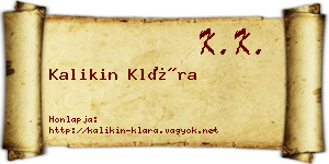 Kalikin Klára névjegykártya